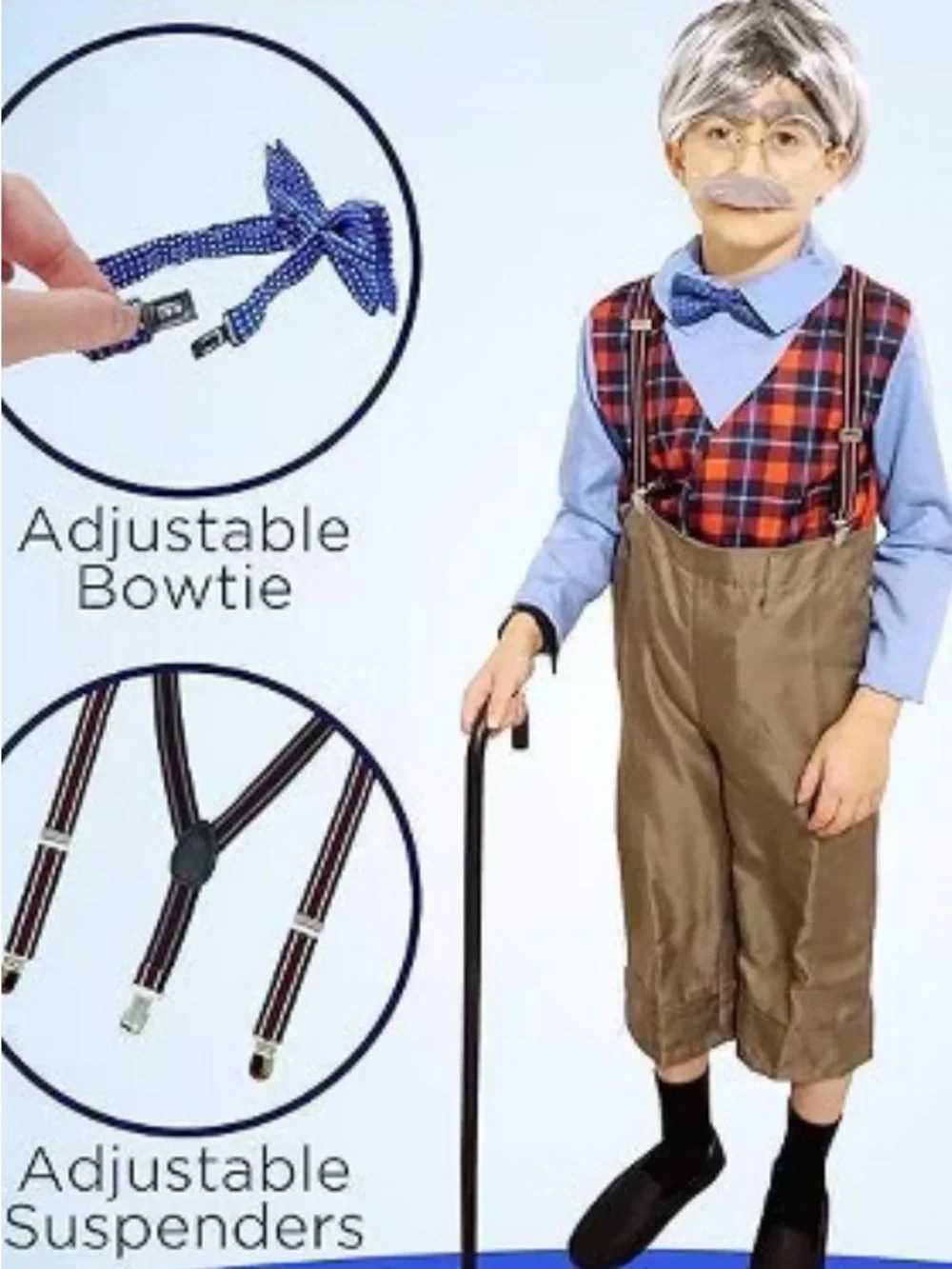 Kids novelty “Old Man” costume w Bowtie & Suspenders